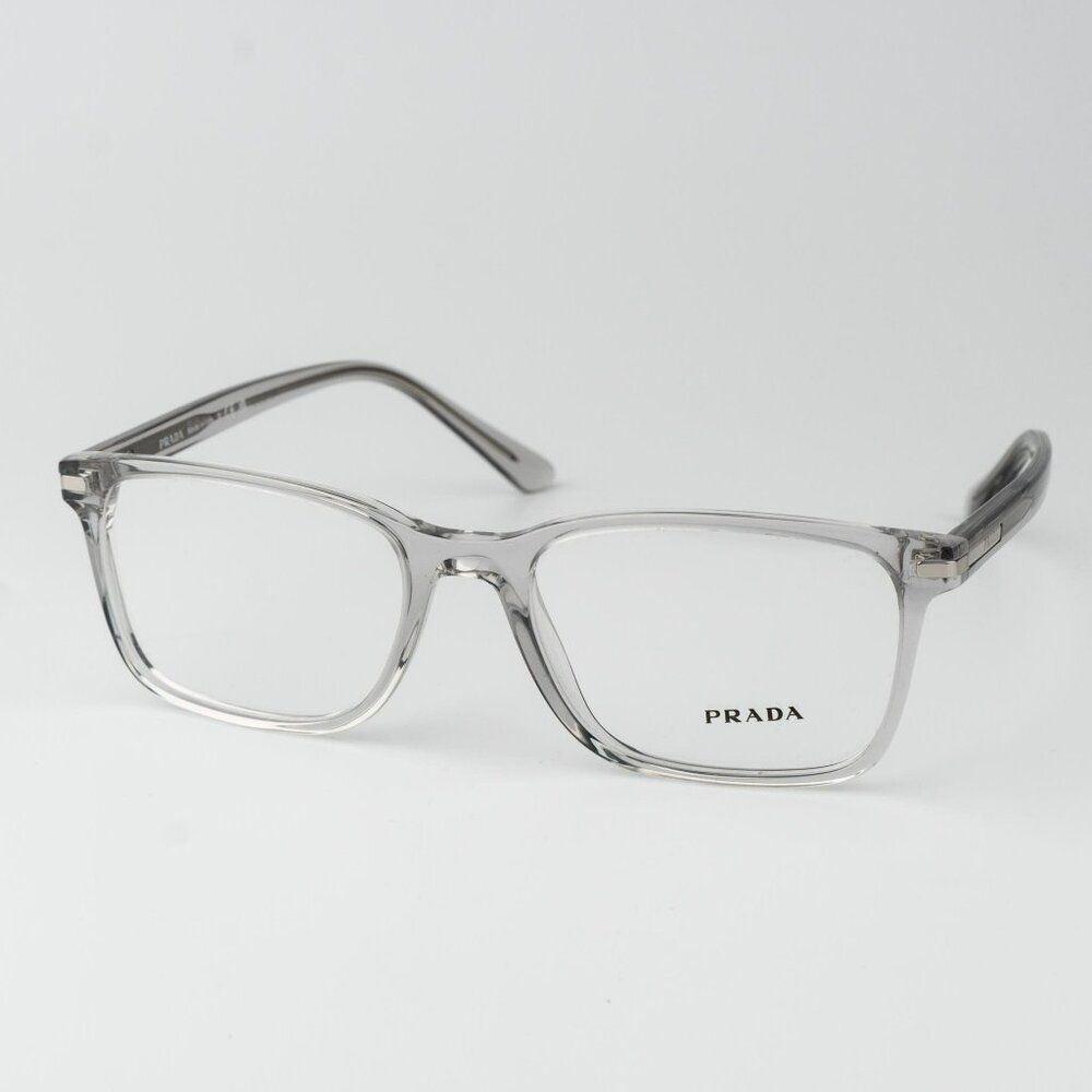 Prada Women Eyeglasses Crystal Grey Square Unisex PR14WV U431O1 BRAND NEW